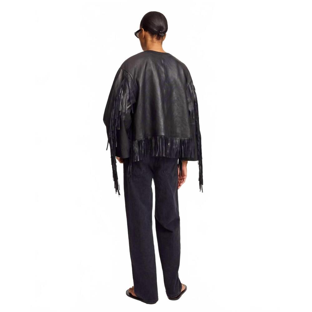 NEW BY MALENE BIRGER zoena leather jacket in black - Picture 3 of 4